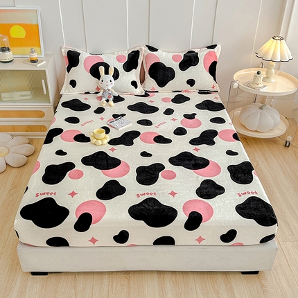 卡普二店 2024新款牛奶绒印花单床笠 甜酷