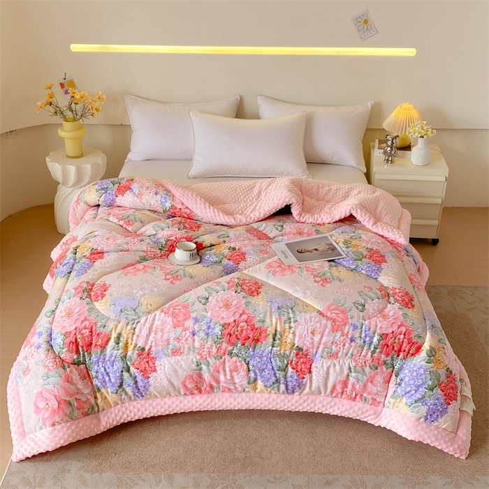 91家纺网 家纺一手货源 找家纺 云家 2024新款A类全棉豆豆绒被子被芯纯棉豆豆被冬被大豆被 一路繁花