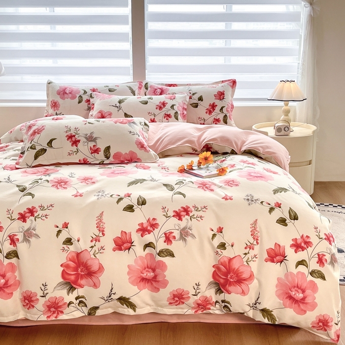 91家纺网 家纺一手货源 找家纺 米瑞娜 2025新款植物羊绒四件套 浅韵