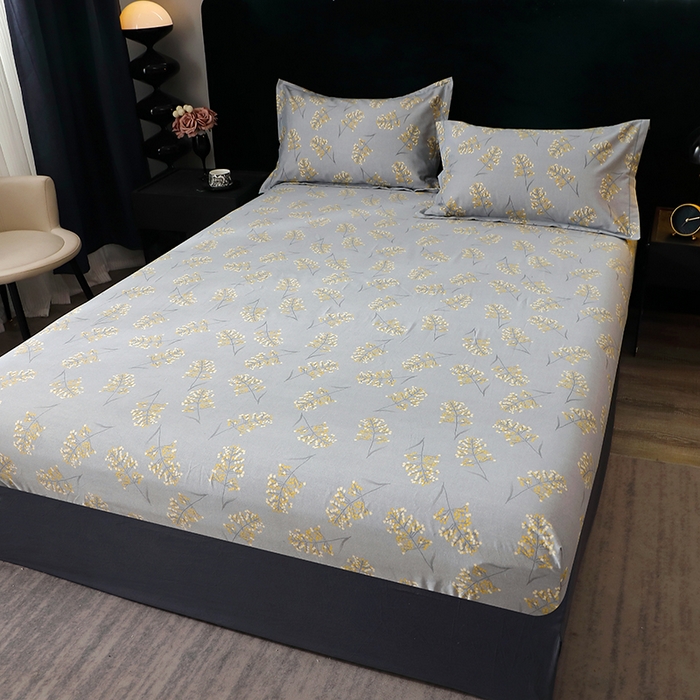 91家纺网 家纺一手货源 找家纺 贝兰仙奴 2024新款亲肤舒适全棉磨毛多规格系列单床笠 絮语绿