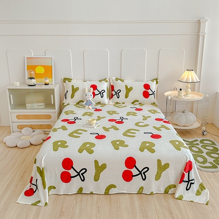 卡普二店 2024新款牛奶绒印花单床单 芽蜜