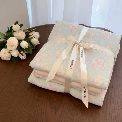 91家纺网 家纺一手货源 找家纺 （总）黛馨 2025新款A类小清新双层纱四件套（实拍）