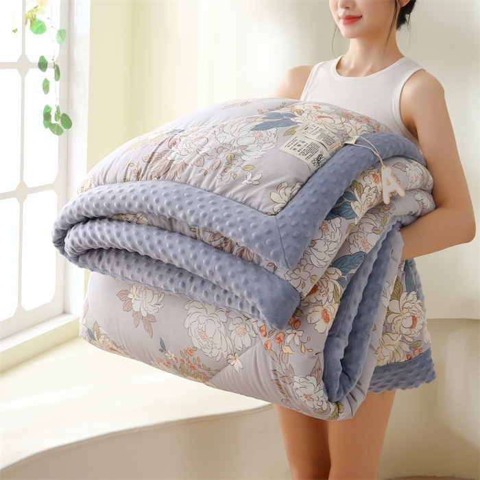 91家纺网 家纺一手货源 找家纺 云家 2024新款A类全棉豆豆绒被子被芯纯棉豆豆被冬被大豆被 富贵荣华