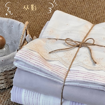 91家纺网 家纺一手货源 找家纺 （总）2024新款全棉印花双层纱四件套--蕾丝花边款