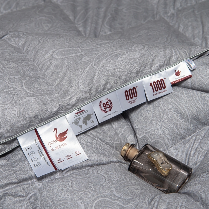 91家纺网 家纺一手货源 找家纺 静若居羽绒被壳 2024新款全棉印花羽绒被爆款羽绒被壳厂家直销 佩里高级灰