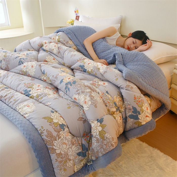 91家纺网 家纺一手货源 找家纺 云家 2024新款A类全棉豆豆绒被子被芯纯棉豆豆被冬被大豆被 富贵荣华