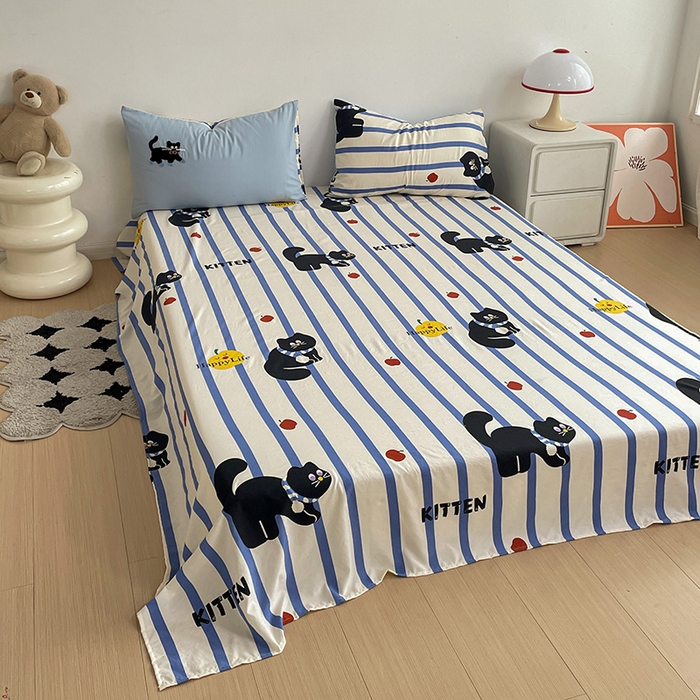 91家纺网 家纺一手货源 找家纺 一霖家纺 2024新款高克重云朵棉毛巾绣印＋绣小清新系列四件套 哈基米