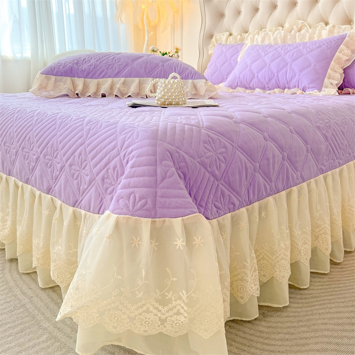 91家纺网 家纺一手货源 找家纺 （总）虹星家纺 2024新款A类水洗棉夹棉床盖三件套