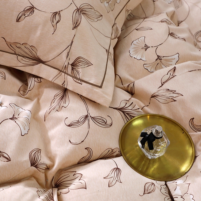 91家纺网 家纺一手货源 找家纺 晶缦家纺 2024新款叶语系纯棉全棉生态磨毛多规格四件套 美兮咖