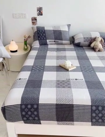 91家纺网 家纺一手货源 找家纺 艾橙家纺 2024新款A类加厚牛奶绒印花床笠 伯克利