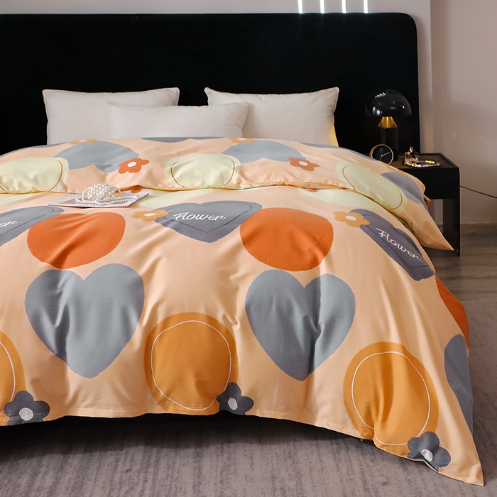 91家纺网 家纺一手货源 找家纺 晶缦家纺 2024新款叶语系纯棉全棉生态磨毛多规格单被套 贝尔