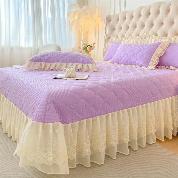 91家纺网 家纺一手货源 找家纺 （总）虹星家纺 2024新款A类水洗棉夹棉床盖三件套