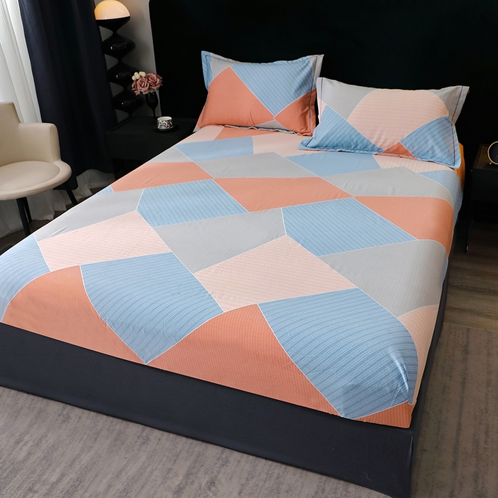 91家纺网 家纺一手货源 找家纺 晶缦家纺 2024新款叶语系纯棉全棉生态磨毛多规格单床笠 炫彩