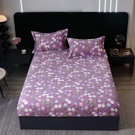 晶缦家纺 2024新款叶语系纯棉全棉生态磨毛多规格单床笠 拥抱花季