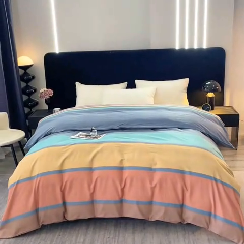 91家纺网 家纺一手货源 找家纺 晶缦家纺 2024新款叶语系纯棉全棉生态磨毛多规格单被套 风尚