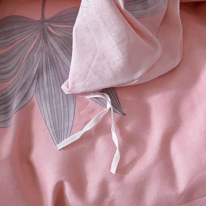 91家纺网 家纺一手货源 找家纺 晶缦家纺 2024新款叶语系纯棉全棉生态磨毛多规格单被套 相思叶粉