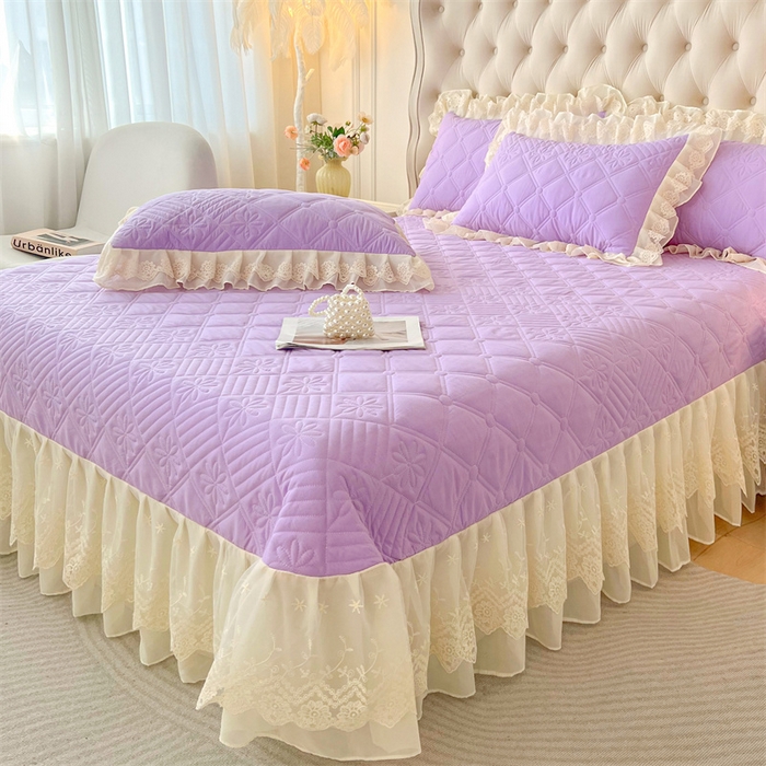 91家纺网 家纺一手货源 找家纺 （总）虹星家纺 2024新款A类水洗棉夹棉床盖三件套