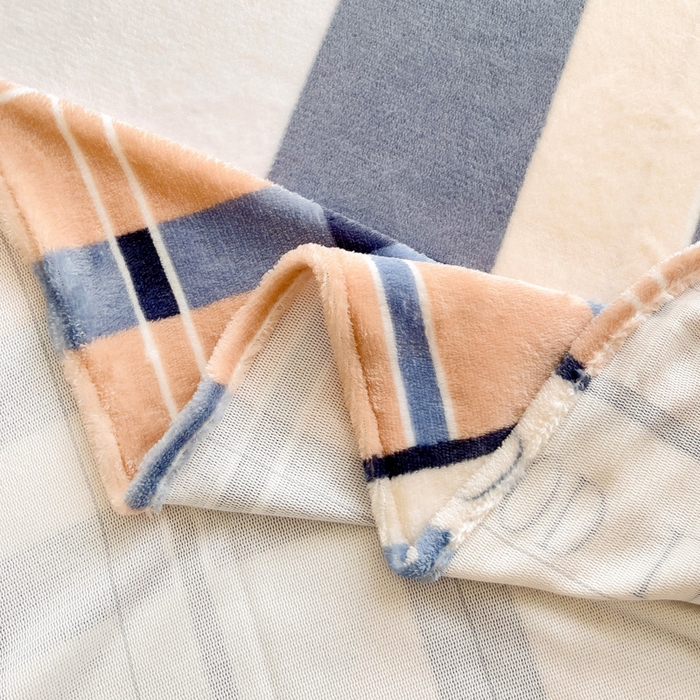 91家纺网 家纺一手货源 找家纺 艾橙家纺 2024新款A类加厚牛奶绒印花床单 五色格