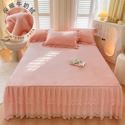 91家纺网 家纺一手货源 找家纺 （总）乐朵家居 2025秋冬 牛奶绒 蕾丝床裙