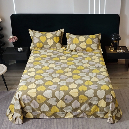 91家纺网 家纺一手货源 找家纺 （总）2025新款叶语系·纯棉全棉生态磨毛单品床单单件 加厚保暖印花纯棉磨毛床单单床单单品床单斜纹