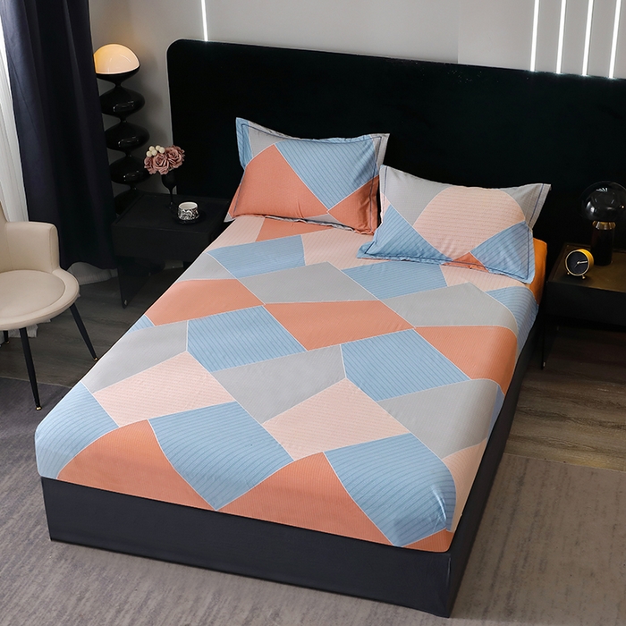 91家纺网 家纺一手货源 找家纺 晶缦家纺 2024新款叶语系纯棉全棉生态磨毛多规格单床笠 炫彩