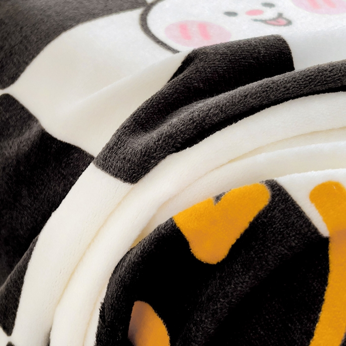 91家纺网 家纺一手货源 找家纺 艾橙家纺 2024新款A类加厚牛奶绒印花床单 棋盘兔