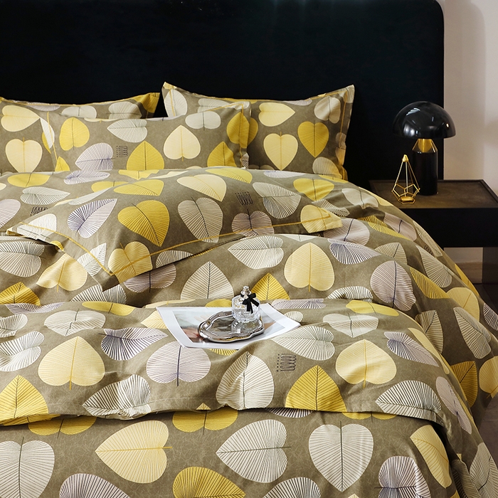 91家纺网 家纺一手货源 找家纺 晶缦家纺 2024新款叶语系纯棉全棉生态磨毛多规格四件套 叶语聆风