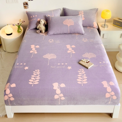 91家纺网 家纺一手货源 找家纺 （总）艾橙家纺 2024新款A类加厚牛奶绒印花床笠