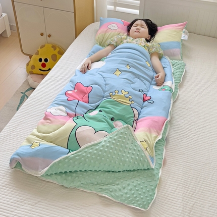 91家纺网 家纺一手货源 找家纺 （总）沁童 2024新款儿童针织棉加豆豆绒睡袋