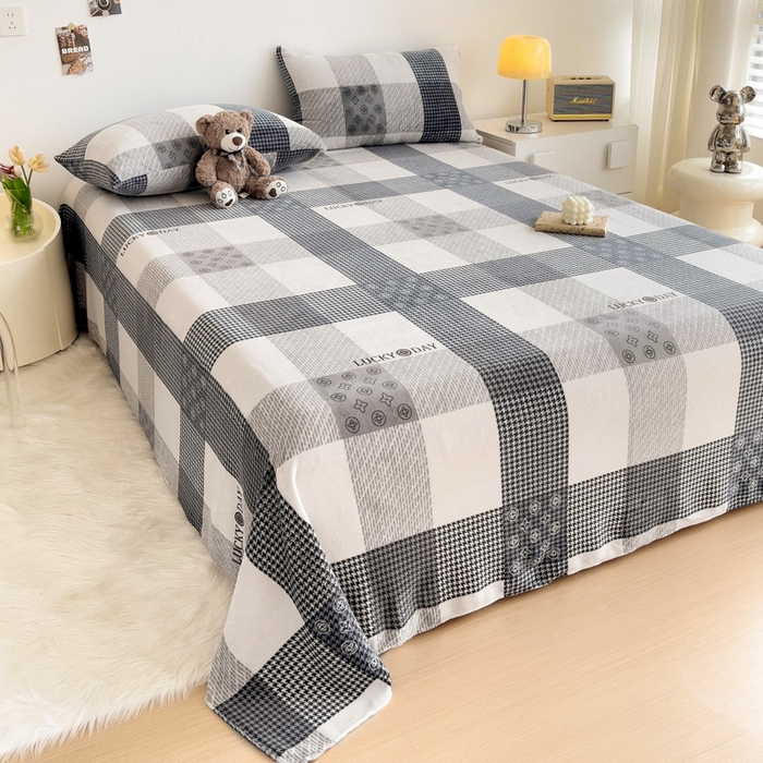 91家纺网 家纺一手货源 找家纺 艾橙家纺 2024新款A类加厚牛奶绒印花床单 伯克利