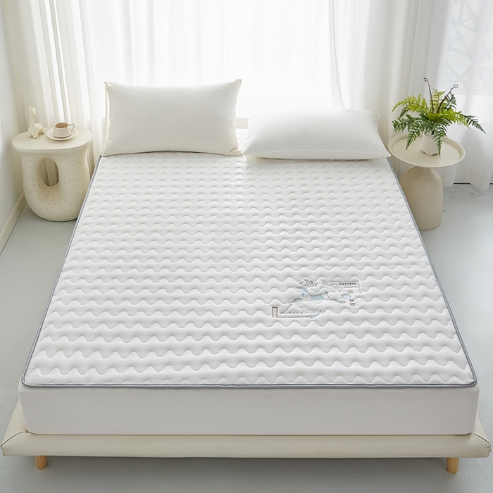 91家纺网 家纺一手货源 找家纺 祁恋婷家居 2024新款亲肤棉大豆纤维刺绣床垫【床垫遮盖物】 壹鹿有你-白