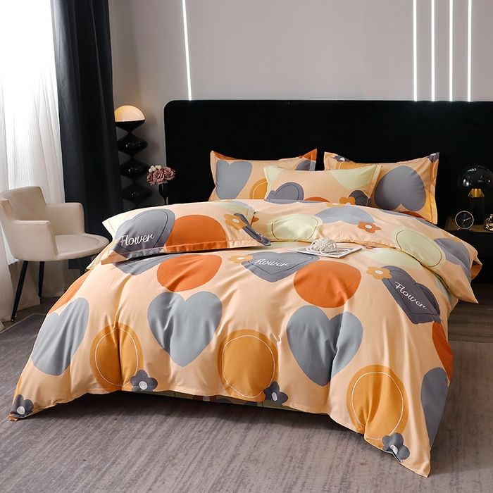 91家纺网 家纺一手货源 找家纺 晶缦家纺 2024新款叶语系纯棉全棉生态磨毛多规格四件套 贝尔