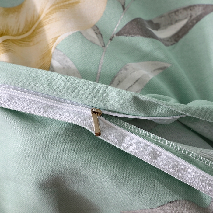 91家纺网 家纺一手货源 找家纺 晶缦家纺 2024新款叶语系纯棉全棉生态磨毛多规格四件套 云瑶蓝