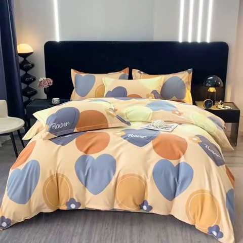 91家纺网 家纺一手货源 找家纺 晶缦家纺 2024新款叶语系纯棉全棉生态磨毛多规格四件套 贝尔