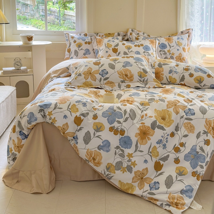 91家纺网 家纺一手货源 找家纺 7V 2024新款A类全棉四件套 春日初晴