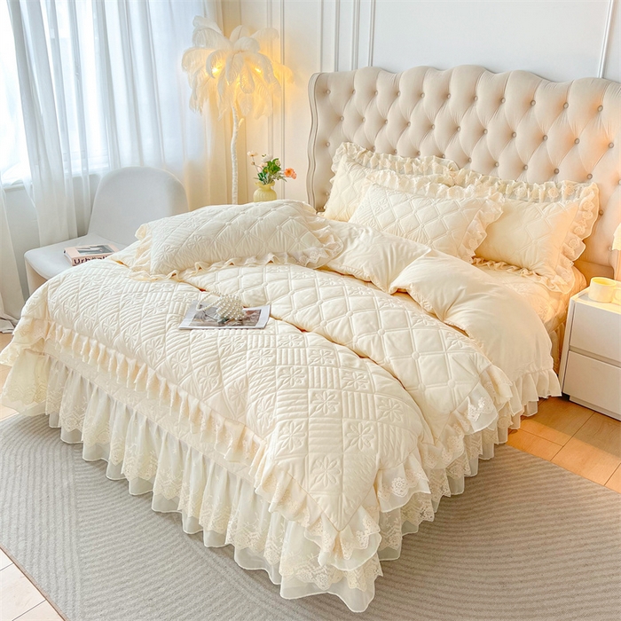 91家纺网 家纺一手货源 找家纺 （总）虹星家纺 2024新款A类水洗棉夹棉床盖四件套