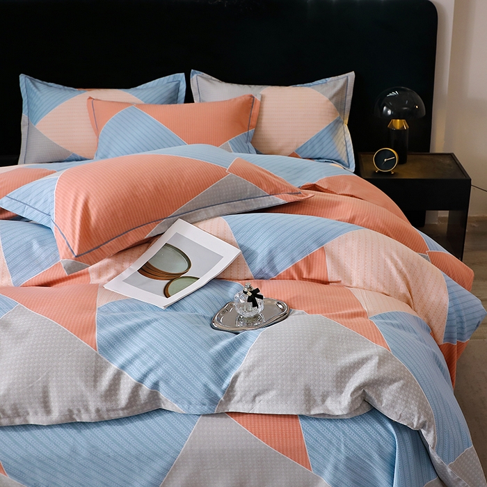 91家纺网 家纺一手货源 找家纺 晶缦家纺 2024新款叶语系纯棉全棉生态磨毛多规格四件套 炫彩