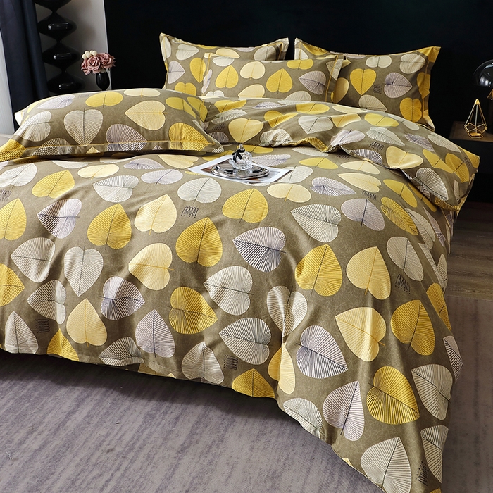 91家纺网 家纺一手货源 找家纺 晶缦家纺 2024新款叶语系纯棉全棉生态磨毛多规格四件套 叶语聆风