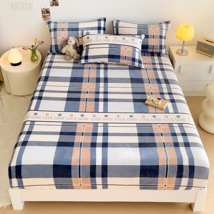 91家纺网 家纺一手货源 找家纺 （总）艾橙家纺 2024新款A类加厚牛奶绒印花床笠