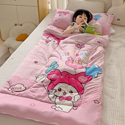 91家纺网 家纺一手货源 找家纺 （总）沁童 2024新款儿童针织棉加豆豆绒睡袋