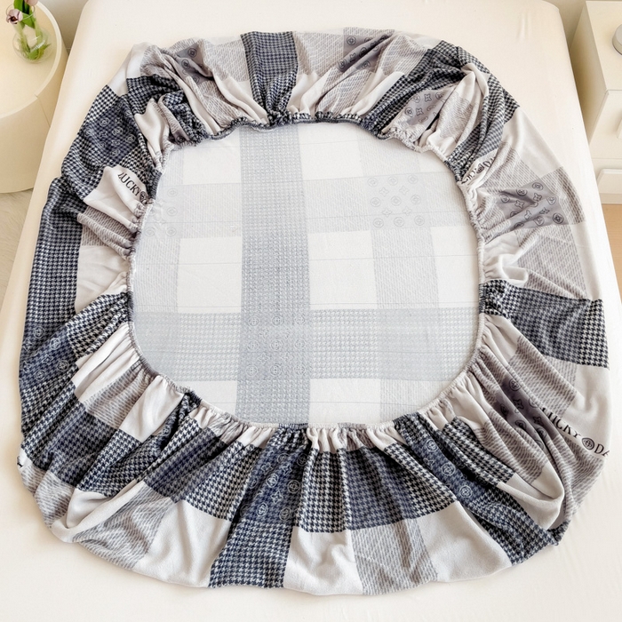 91家纺网 家纺一手货源 找家纺 艾橙家纺 2024新款A类加厚牛奶绒印花床笠 伯克利