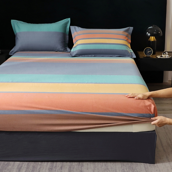 91家纺网 家纺一手货源 找家纺 晶缦家纺 2024新款叶语系纯棉全棉生态磨毛多规格单床笠 风尚