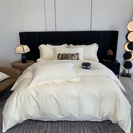 91家纺网 家纺一手货源 找家纺 莱豫 2025新款100支新疆阿克苏长绒棉提花四件套 维多利亚