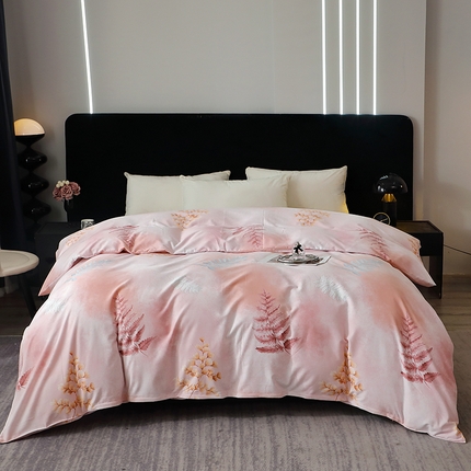 91家纺网 家纺一手货源 找家纺 （总）2025新款叶语系·纯棉全棉生态磨毛多规格单品被套单件保暖加厚印花纯棉磨毛被套单品被套单被套被罩斜纹