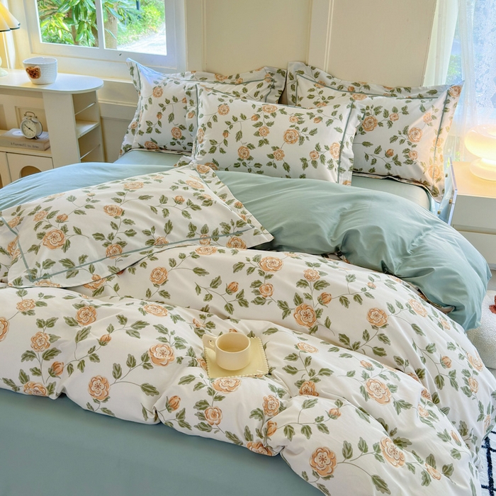 91家纺网 家纺一手货源 找家纺 7V 2024新款A类全棉四件套 静初