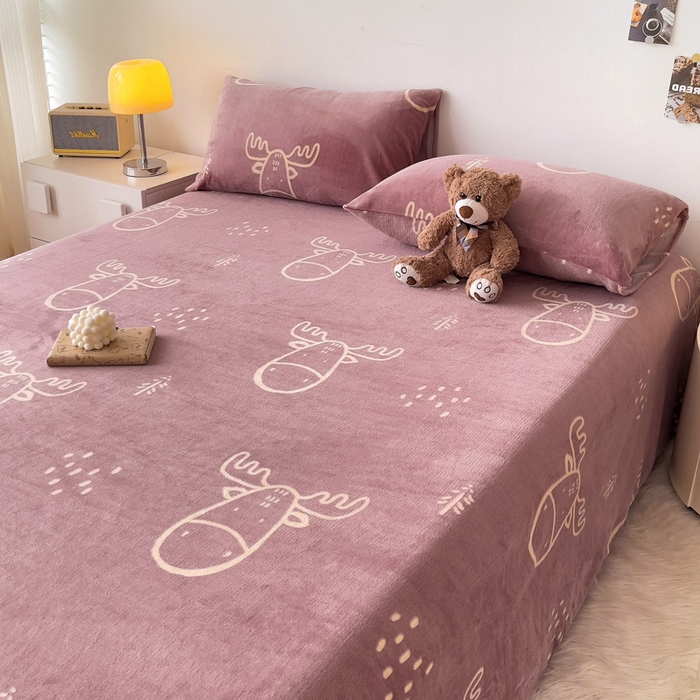 91家纺网 家纺一手货源 找家纺 艾橙家纺 2024新款A类加厚牛奶绒印花床单 北欧生活