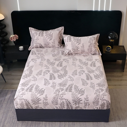 91家纺网 家纺一手货源 找家纺 （总）2025新款叶语系·纯棉全棉生态磨毛单品床笠单件 加厚保暖印花纯棉磨毛床笠单床笠单品床笠单件斜纹