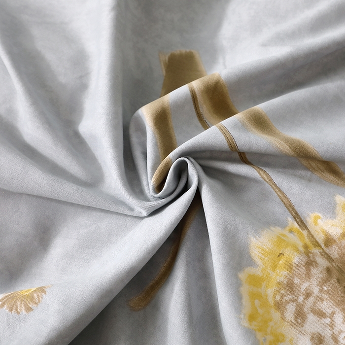 91家纺网 家纺一手货源 找家纺 晶缦家纺 2024新款叶语系纯棉全棉生态磨毛多规格单被套 清浅蒲英灰