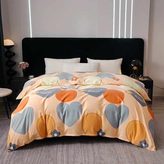 91家纺网 家纺一手货源 找家纺 晶缦家纺 2024新款叶语系纯棉全棉生态磨毛多规格单被套 贝尔