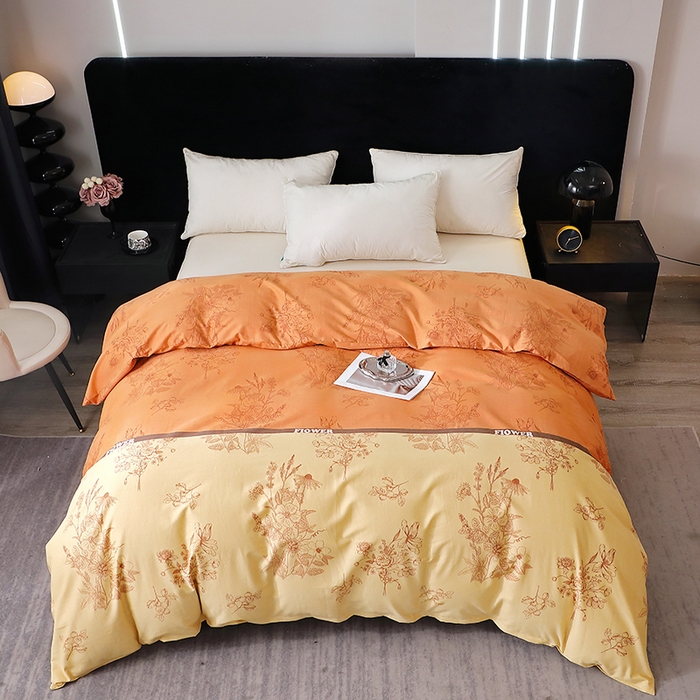 91家纺网 家纺一手货源 找家纺 （总）2025新款叶语系·纯棉全棉生态磨毛多规格单品被套单件保暖加厚印花纯棉磨毛被套单品被套单被套被罩斜纹